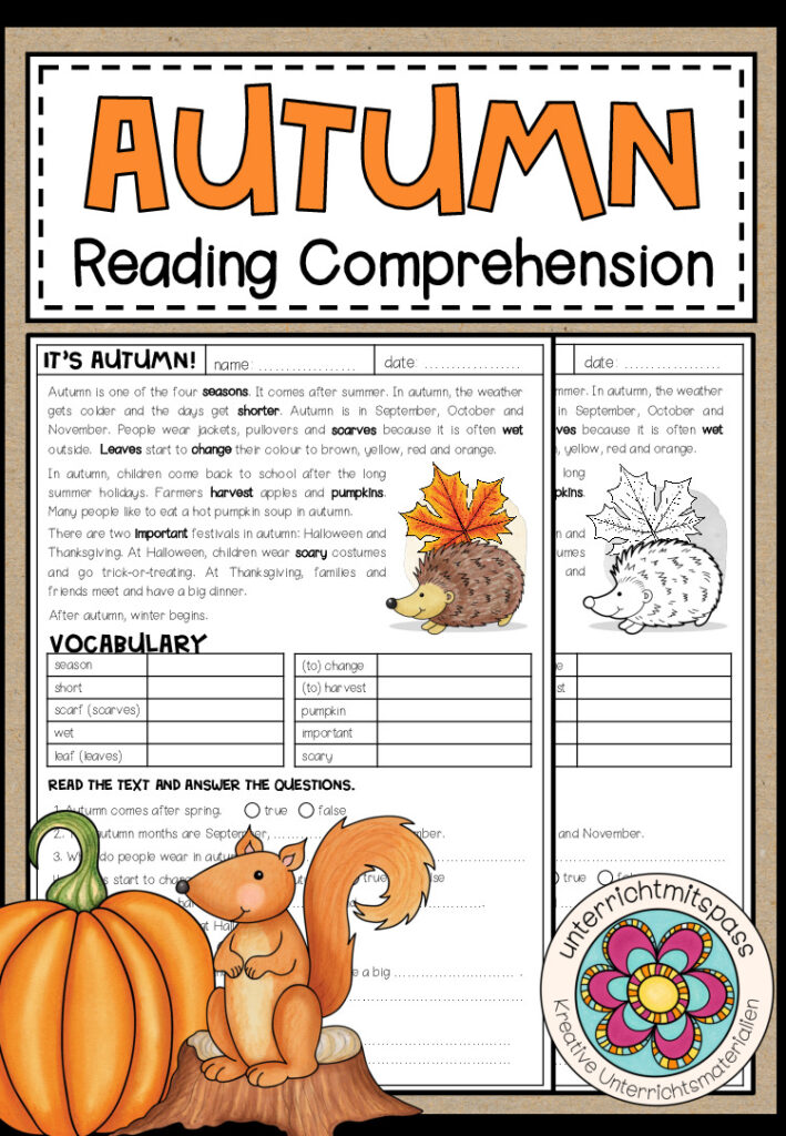 It’s Autumn – Reading Comprehension (für die 5. Schulstufe)