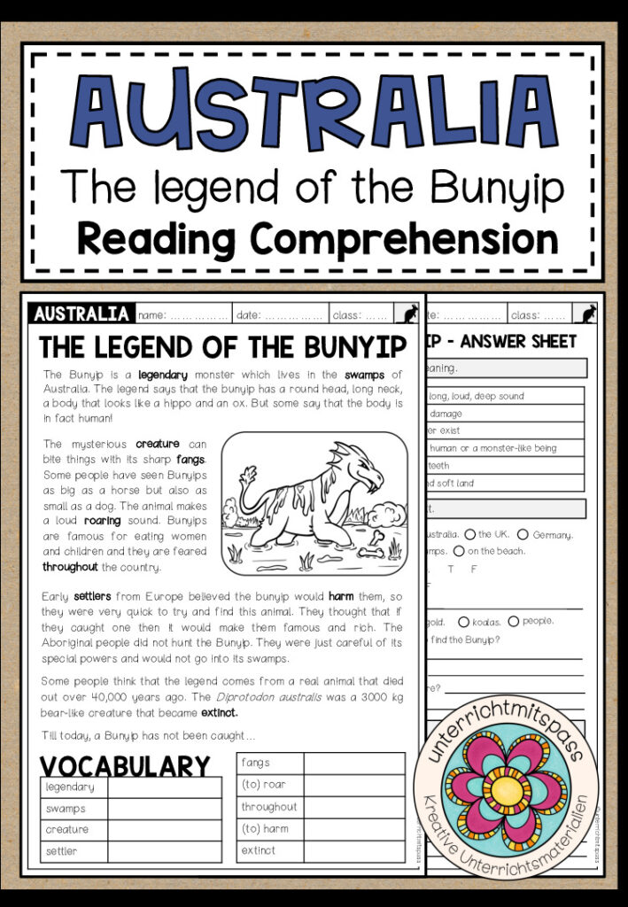 AUSTRALIA – The Legend of the Bunyip (Reading Comprehension)