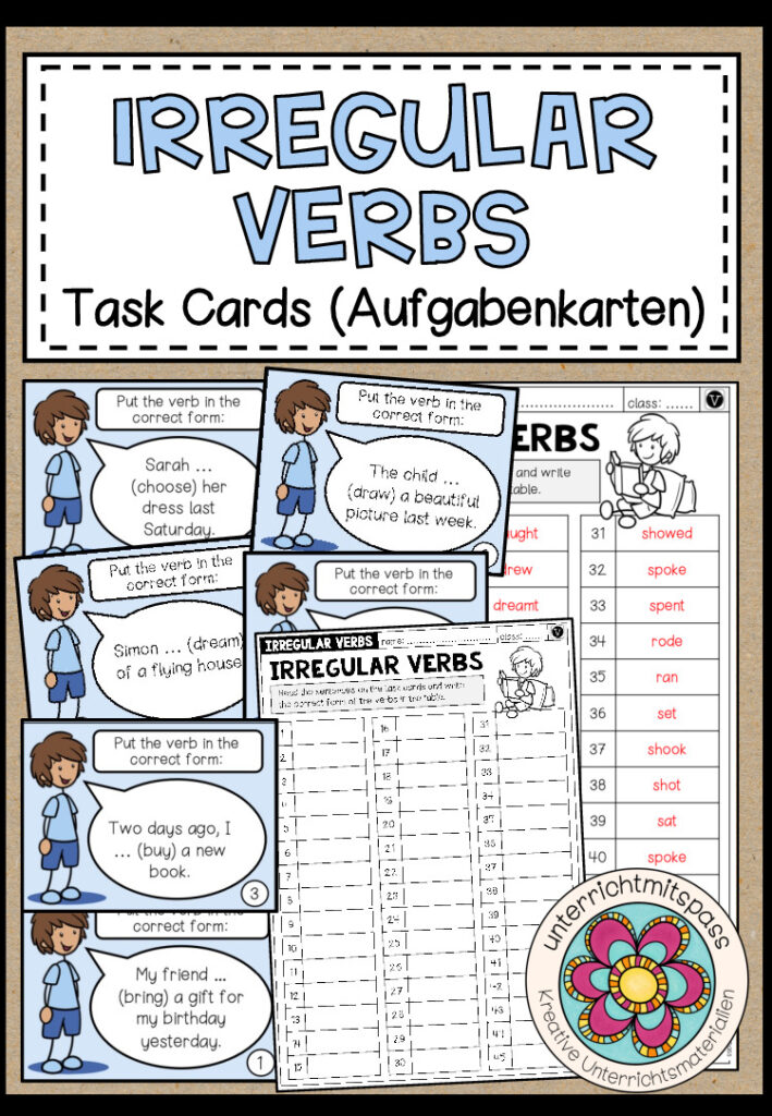 IRREGULAR VERBS – Task Cards (Aufgabenkarten)