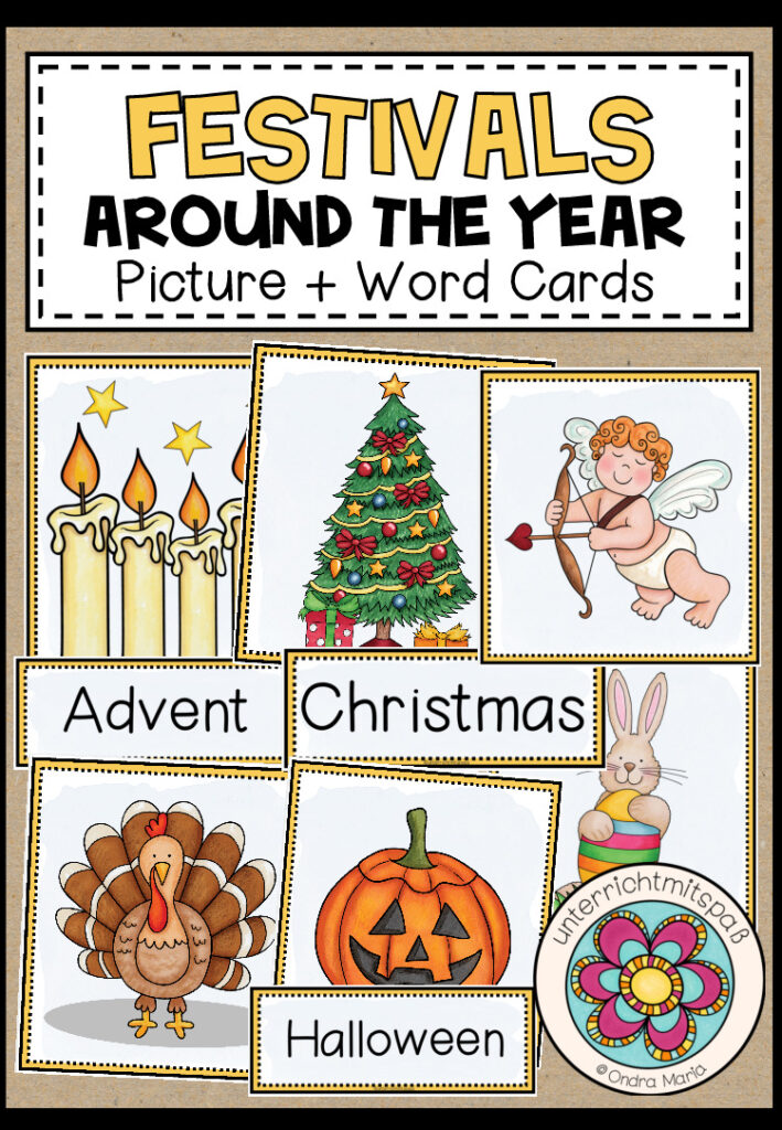 Festivals around the year – Picture + Word Cards