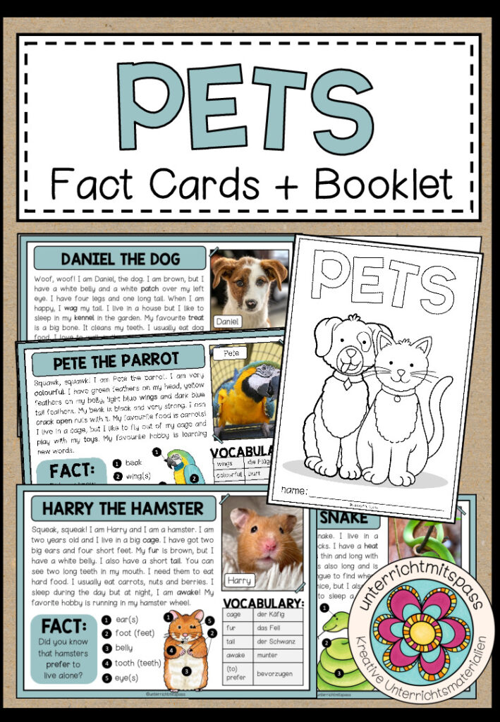 ALL ABOUT PETS – 20 Fact Cards + Answer Booklet (Reading Comprehensions)