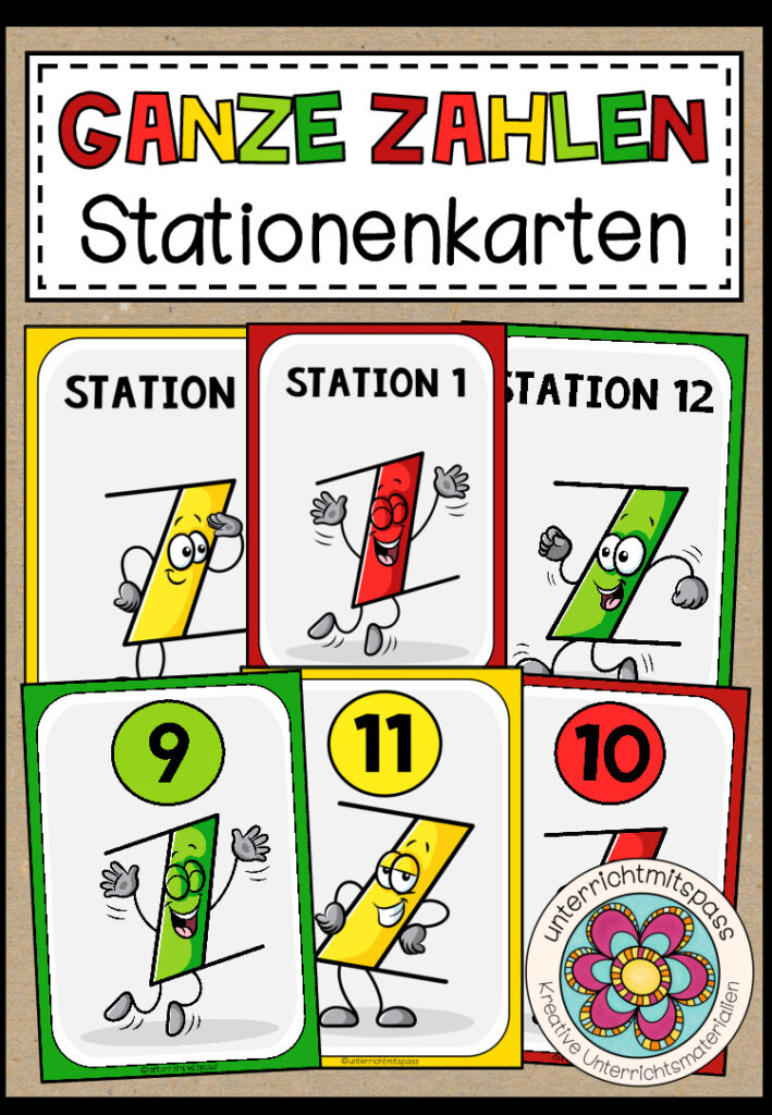 GANZE ZAHLEN – Stationenkarten