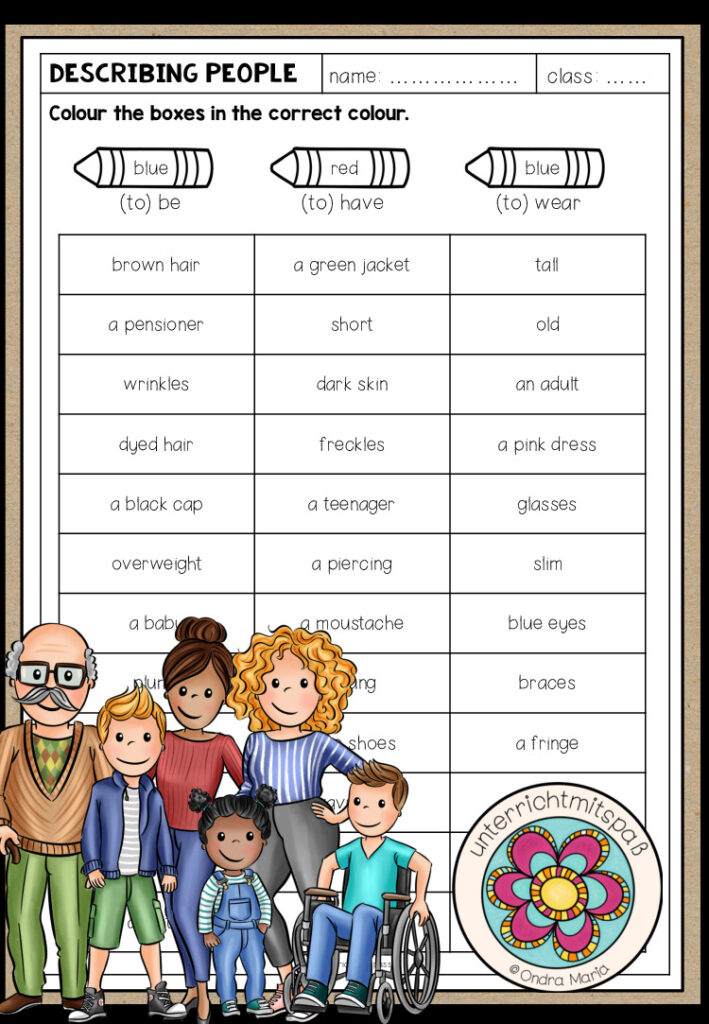 DESCRIBING PEOPLE – Worksheet 2 (Vocabulary)