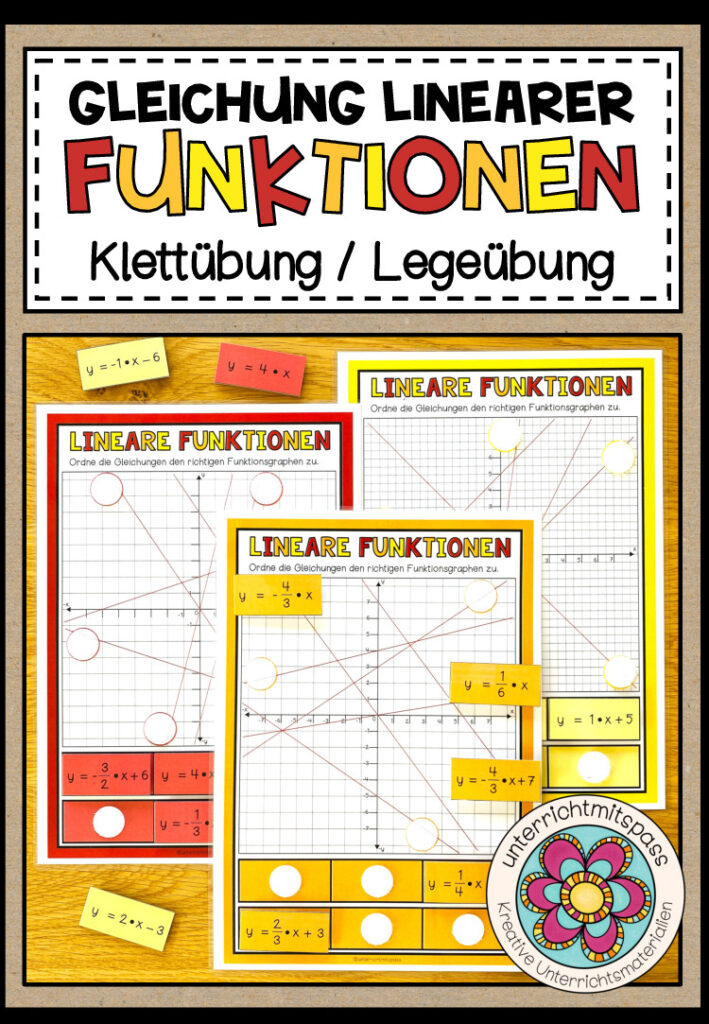 LINEARE FUNKTIONEN (Gleichung) – Legeübung (Klettübung)
