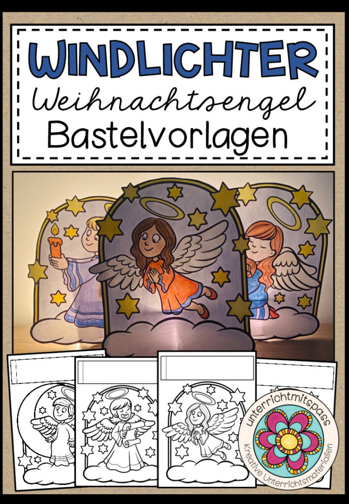 Weihnachtsengel – Windlichter (Bastelvorlagen)