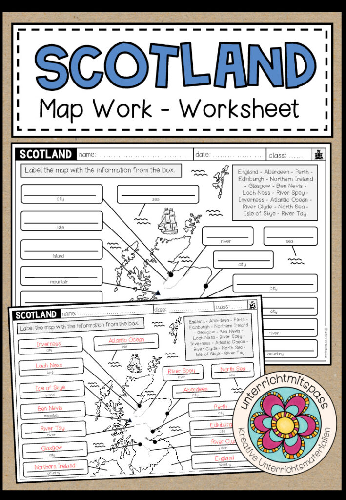 SCOTLAND – Map Work (Worksheet)