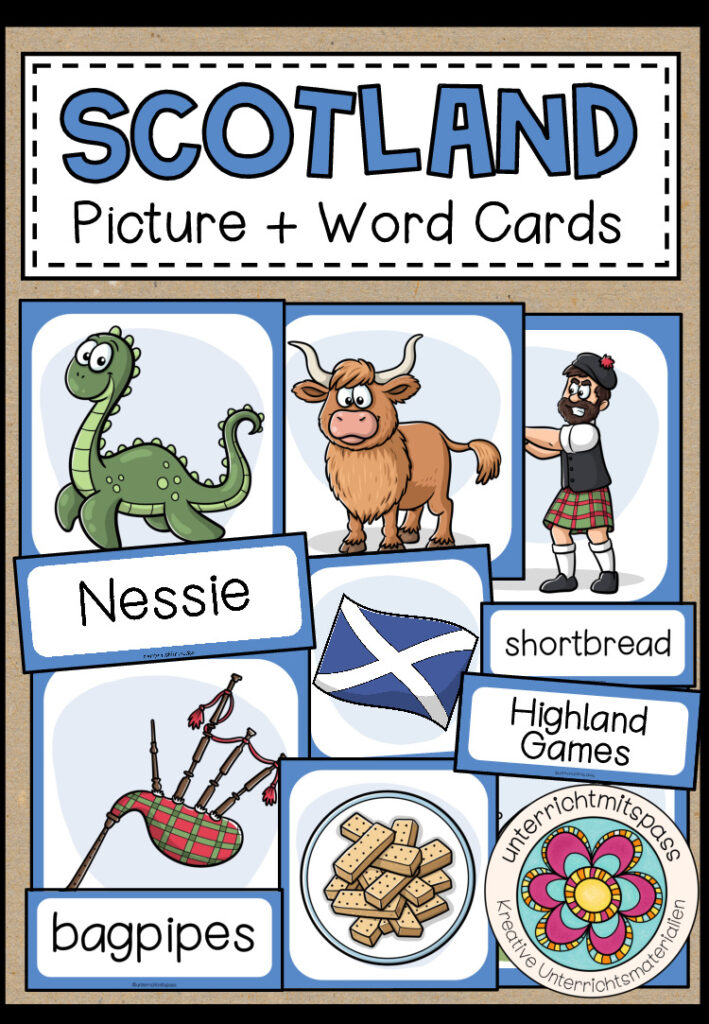 SCOTLAND – Picture + Word Cards