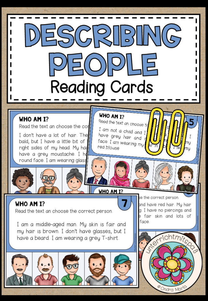 DESCRIBING PEOPLE – Reading Cards (16 Stück)