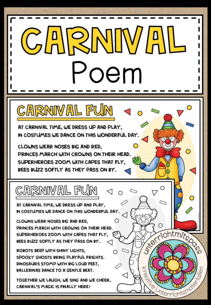 CARNIVAL – Poem (Gedicht für den Englischunterricht)