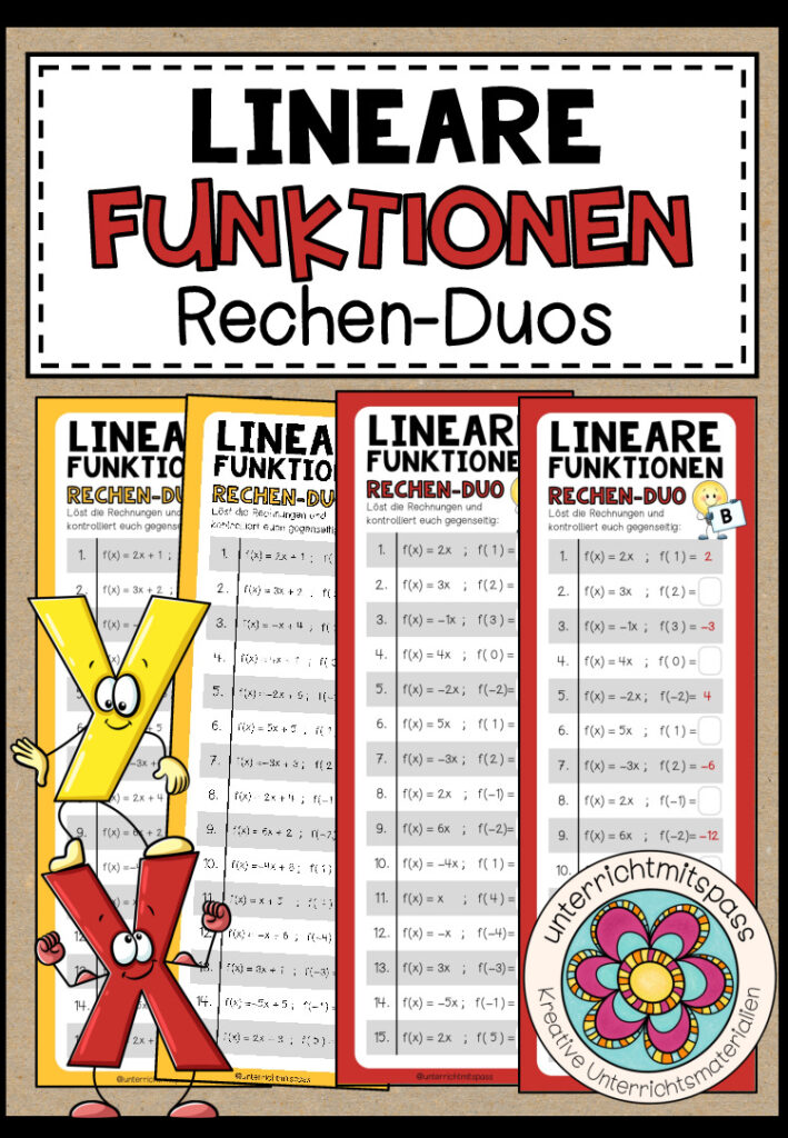 LINEARE FUNKTIONEN – 3 Rechen-Duos