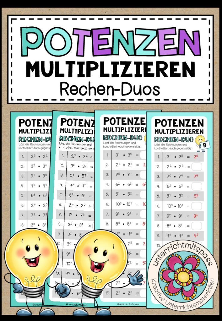 POTENZEN MULTIPLIZIEREN – 3 Rechen-Duos