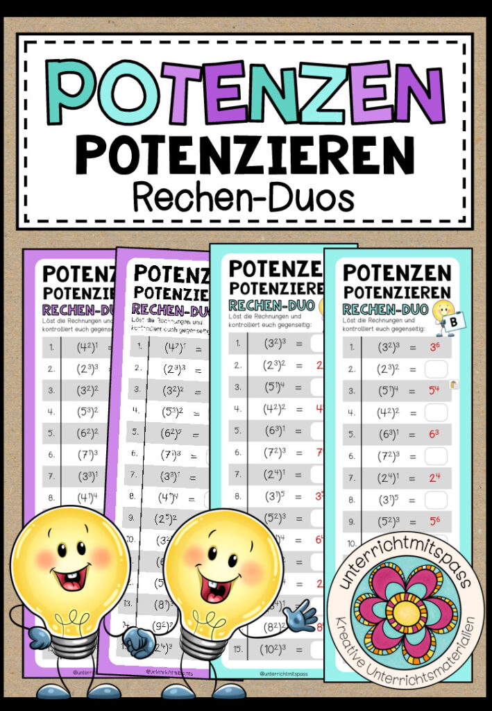 POTENZEN POTENZIEREN – 3 Rechen-Duos