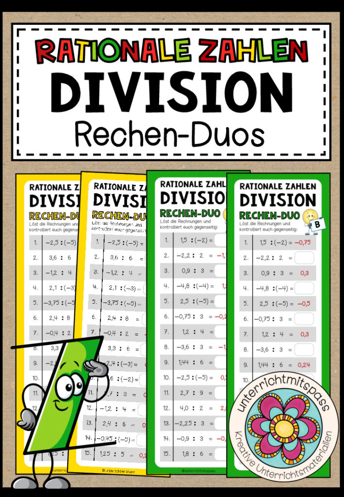 RATIONALE ZAHLEN (Division) – 3 Rechen-Duos