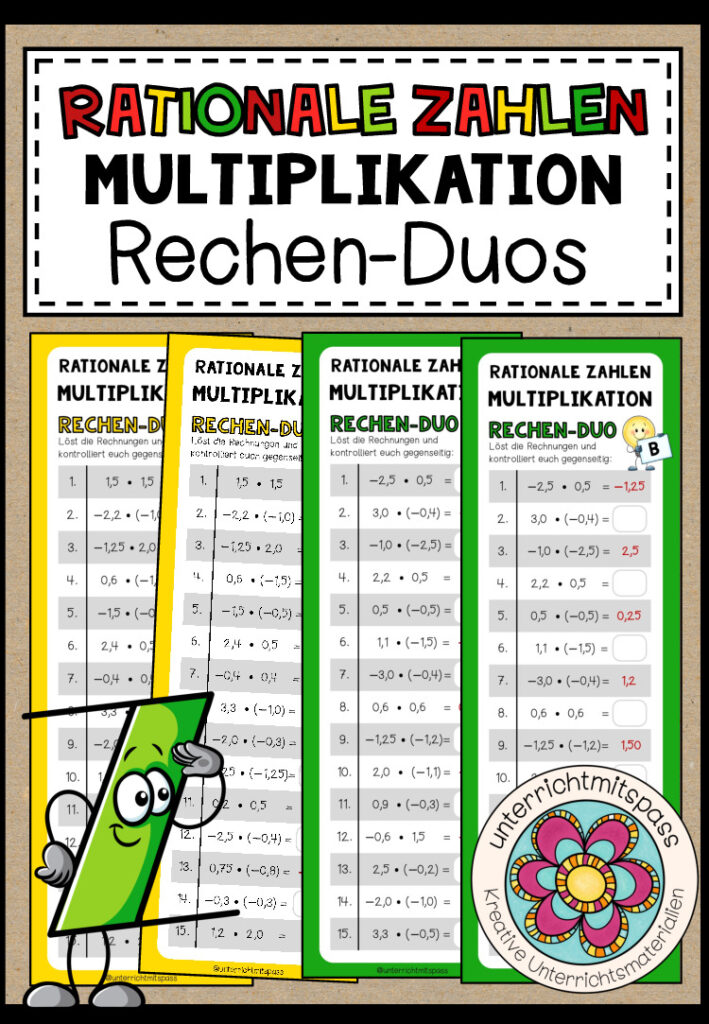 RATIONALE ZAHLEN (Multiplikation) – 3 Rechen-Duos