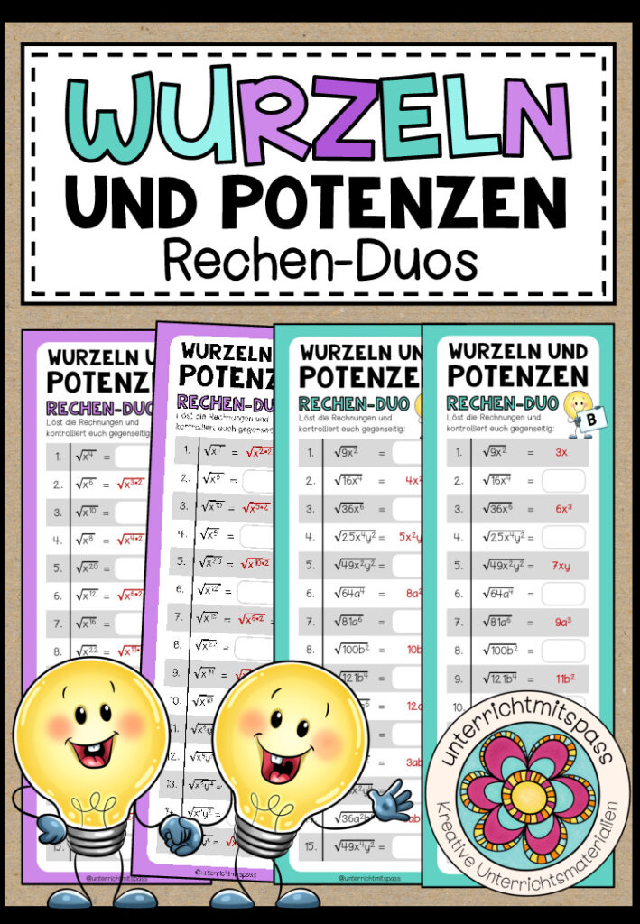 WURZELN UND POTENZEN – 3 Rechen-Duos