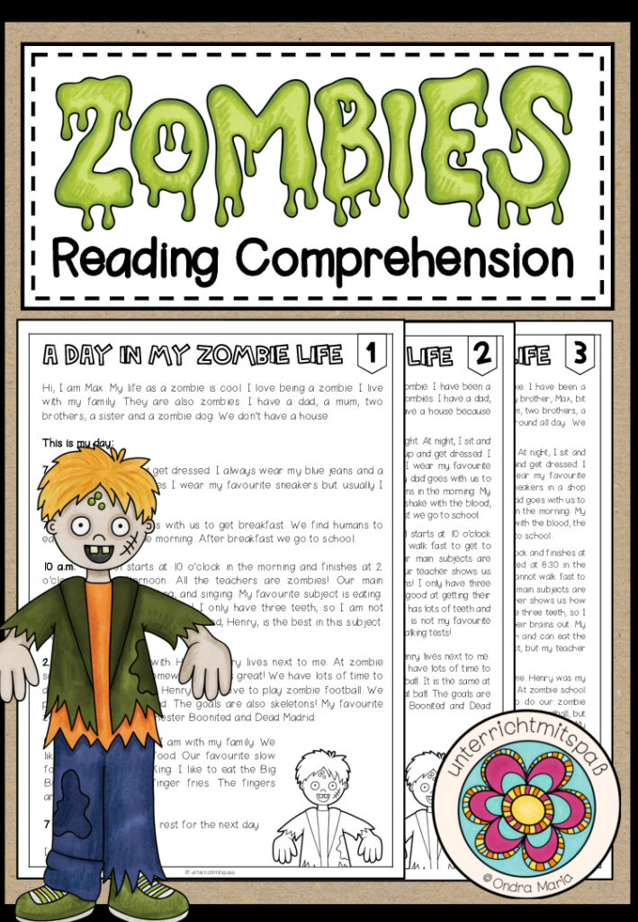 A Day in my Zombie Life – Reading Comprehension (3-fach differenziert)