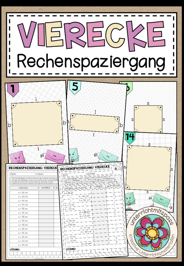 VIERECKE (für die Grundschule) – Rechenspaziergang