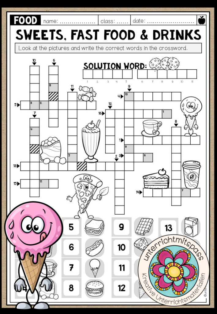 Fast Food, Drinks & Sweets – Let’s work on words! (2-fach differenziert)