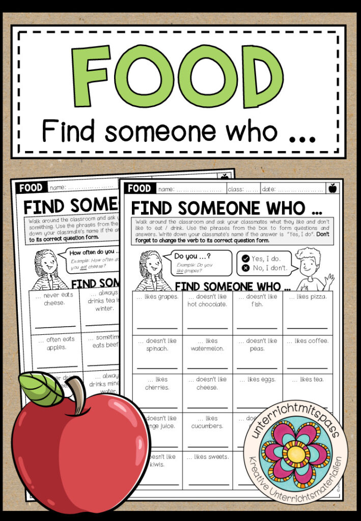 FOOD – Find someone who (Bingo)