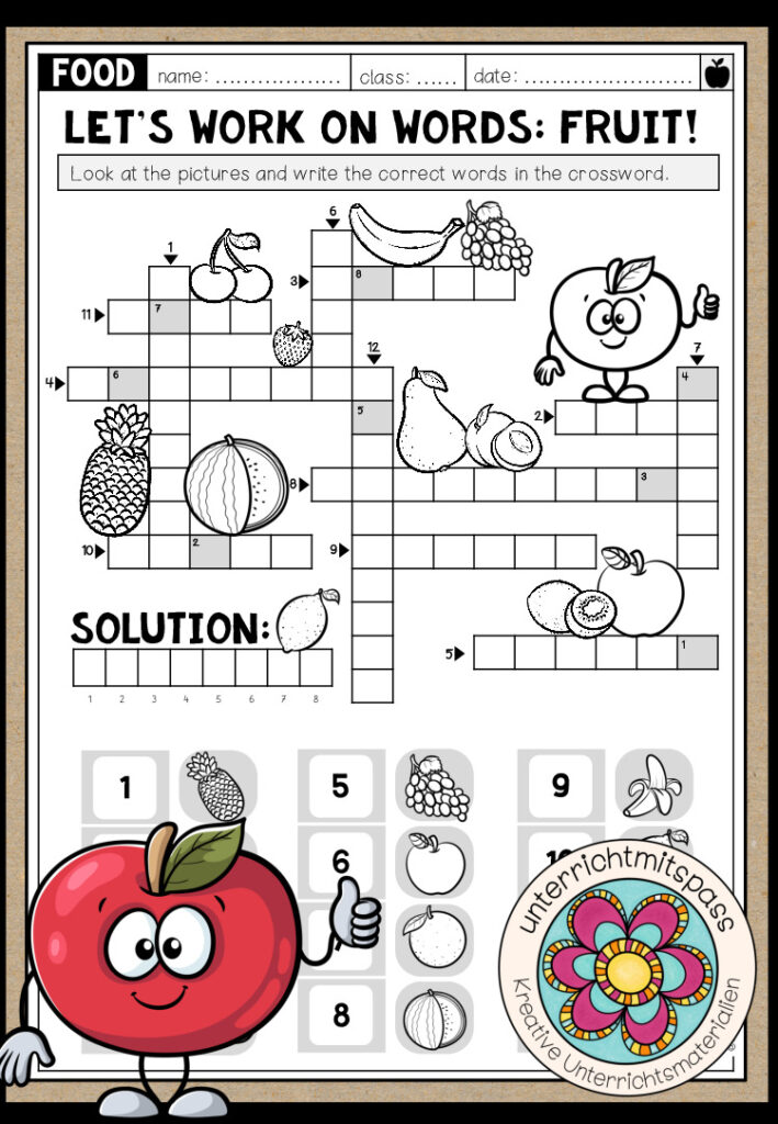 Fruit – Let’s work on words! (2-fach differenziert)