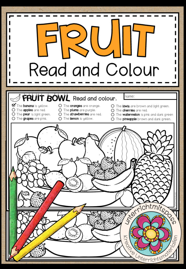 FRUIT – Read and Colour (2-fach differenziert)