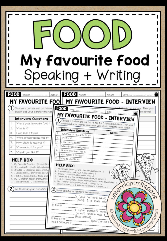 My favourite food – Interview (Speaking + Writing) 3-fach differenziert