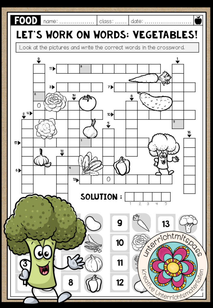 Vegetables – Let’s work on words! (2-fach differenziert)