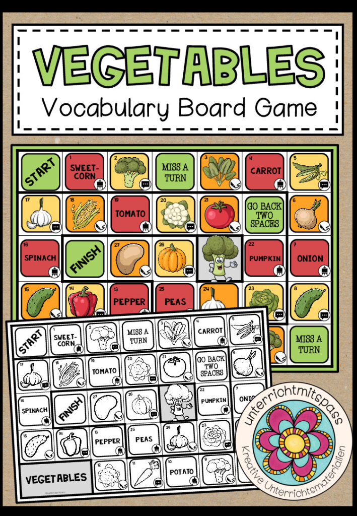 Vegetables – Vocabulary Board Game