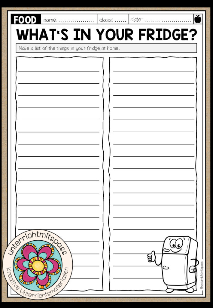 What’s in your fridge? – Worksheet