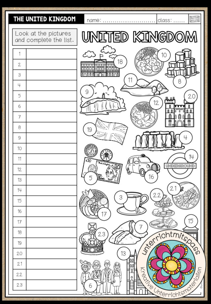 THE UNITED KINGDOM – Vocabulary Worksheets