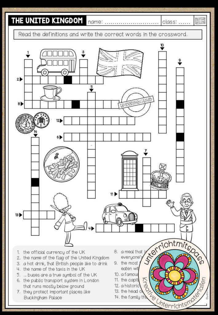 THE UNITED KINGDOM – Crossword (Worksheet)