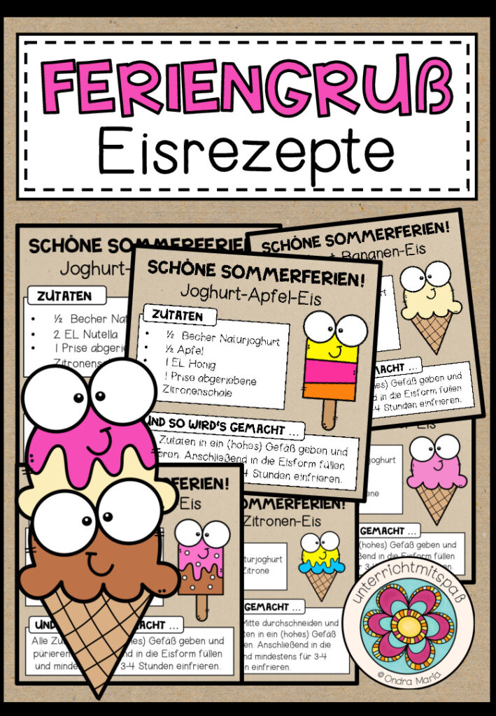 Feriengeschenk / Feriengruß – Eisrezepte