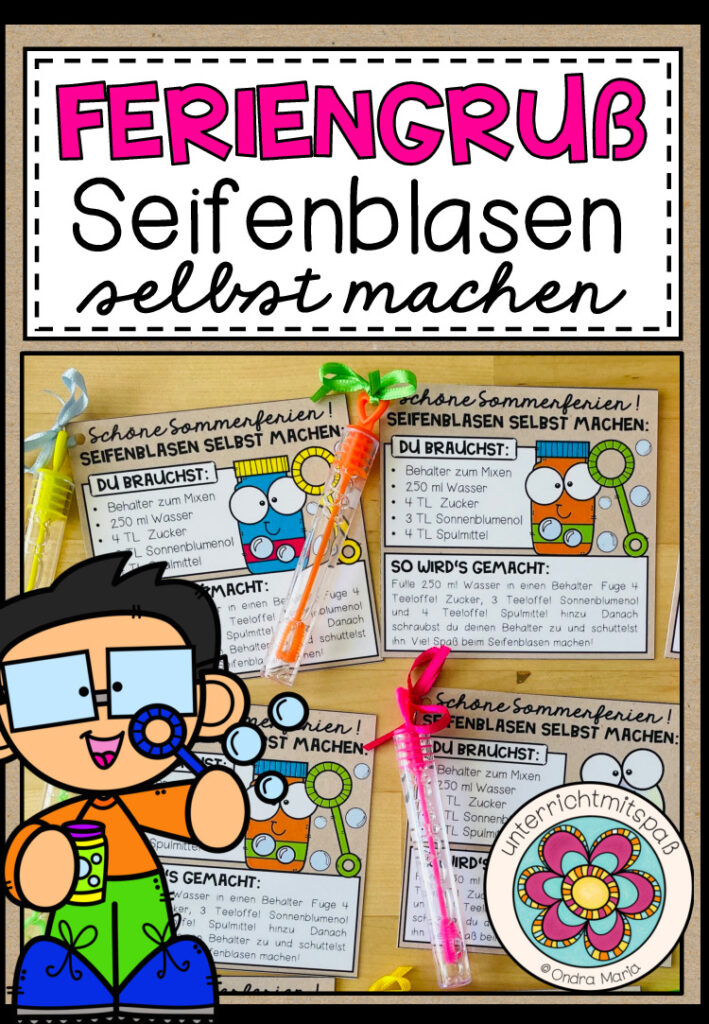 Feriengeschenk / Feriengruß – Seifenblasen selbst machen