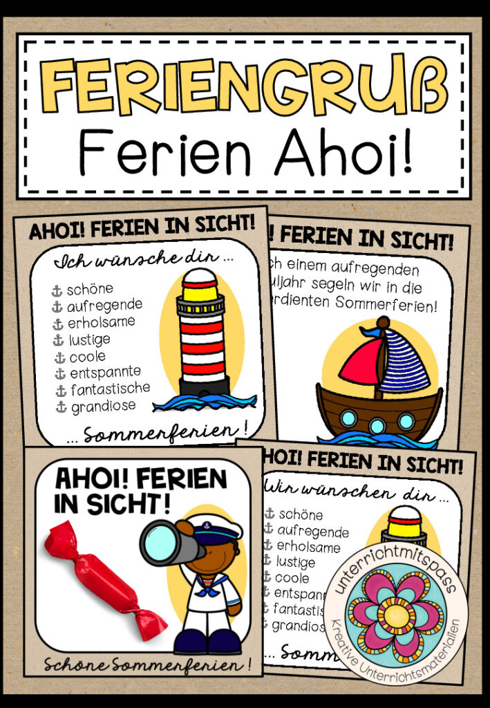 Feriengruß / Feriengeschenk – Ahoi! Ferien in Sicht!