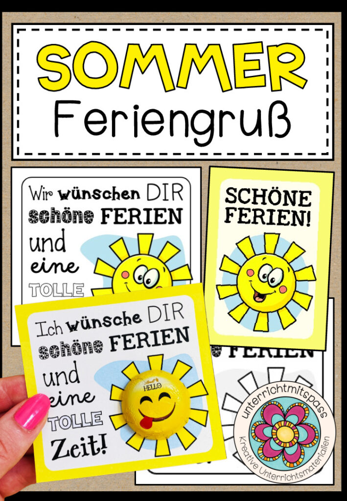 Feriengruß / Feriengeschenk – Sommer (für Emoji-Schokolade)