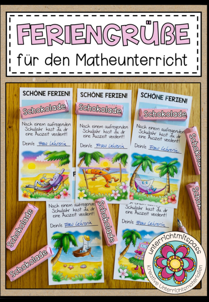 FERIENGRUß / FERIENGESCHENK für den Matheunterricht