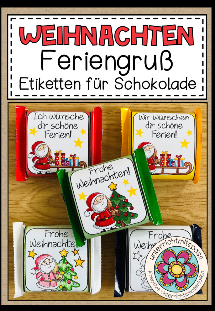 Weihnachtsgruß / Weihnachtsgeschenk – passend für Mini-Schoko Quadrate