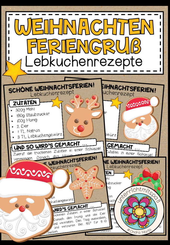 Weihnachtsgruß (Feriengruß) – Lebkuchenrezepte