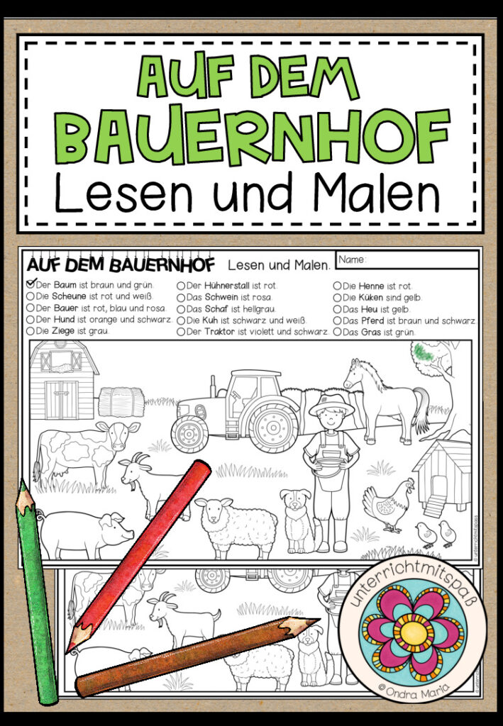 AUF DEM BAUERNHOF – Lesen und Malen (2-fach differenziert)