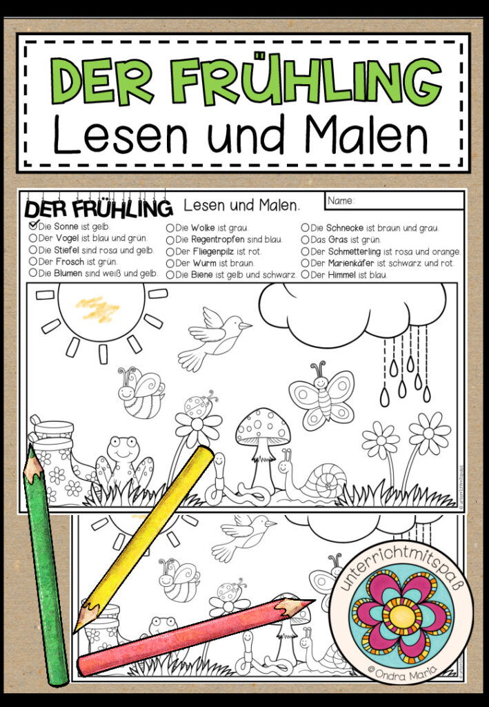DER FRÜHLING – Lesen und Malen (2-fach differenziert)
