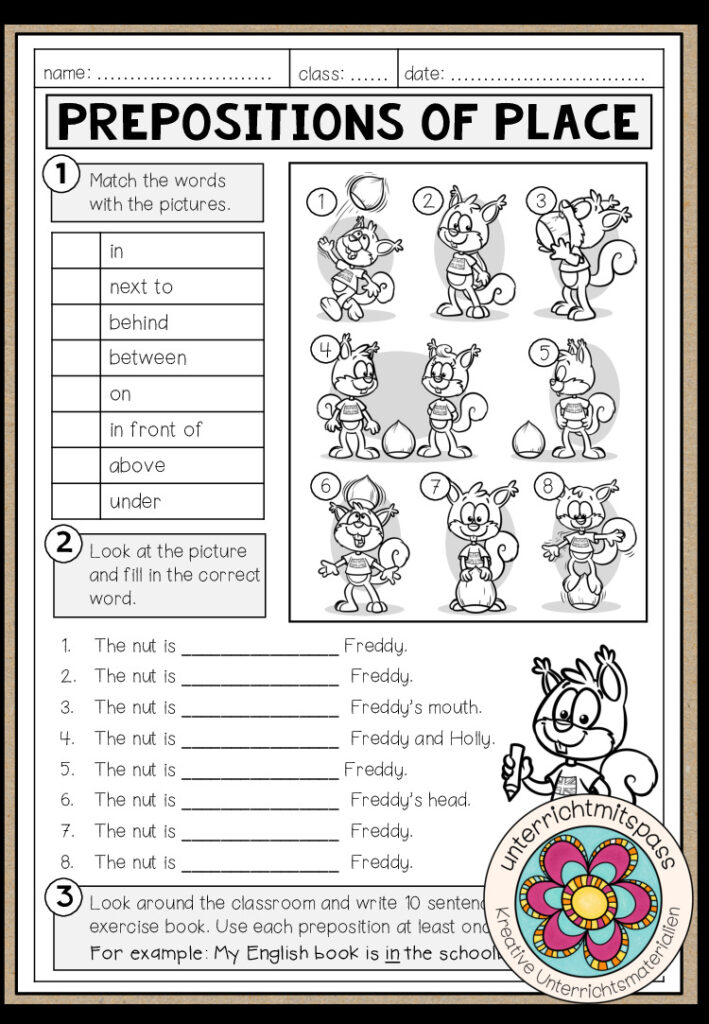PREPOSITIONS OF PLACE – Worksheet