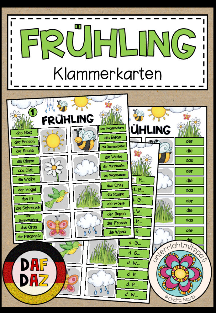 FRÜHLING – Klammerkarten (DAF/DAZ)