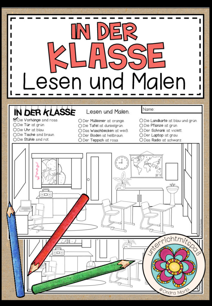 IN DER KLASSE – Lesen und Malen (2-fach differenziert)