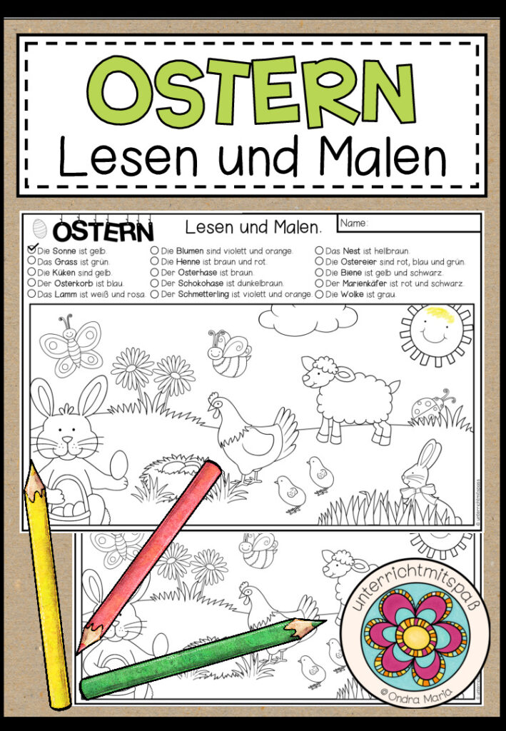 OSTERN – Lesen und Malen (2-fach differenziert)