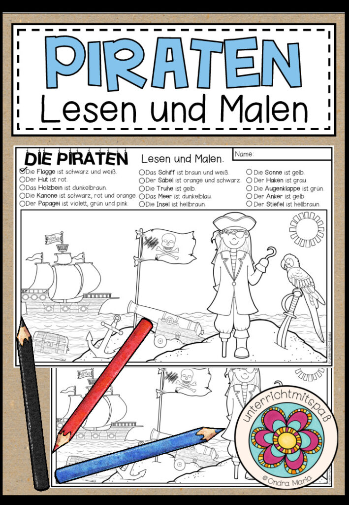 PIRATEN – Lesen und Malen (2-fach differenziert)