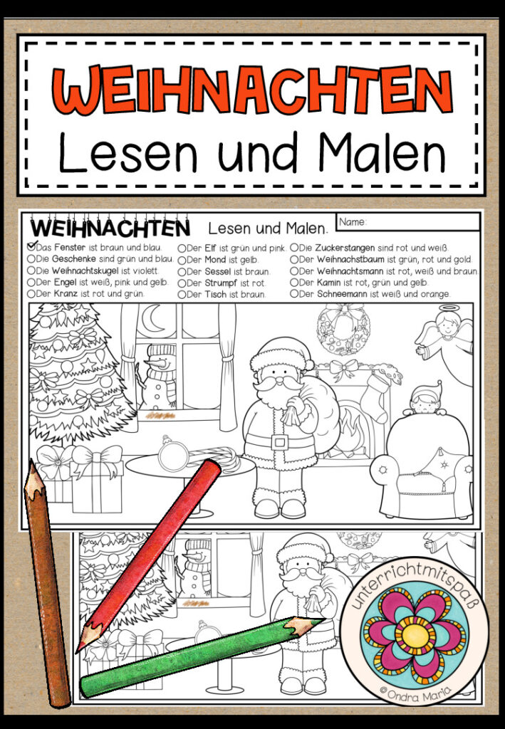 WEIHNACHTEN – Lesen und Malen (2-fach differenziert)