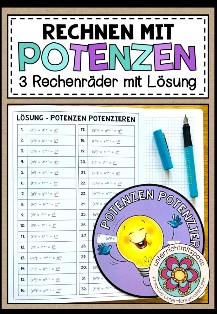 RECHNEN MIT POTENZEN – 3 Rechenräder