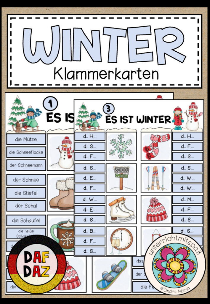 Winter – Klammerkarten (3-fach differenziert) DAF/DAZ