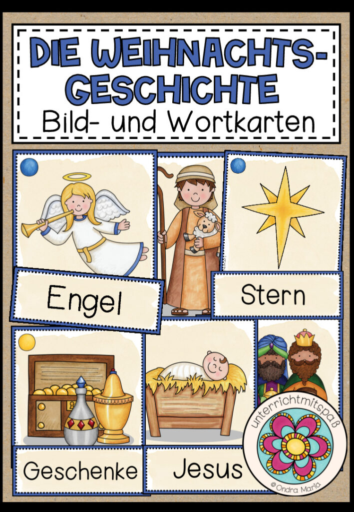Die Weihnachtsgeschichte – Bild- und Wortkarten
