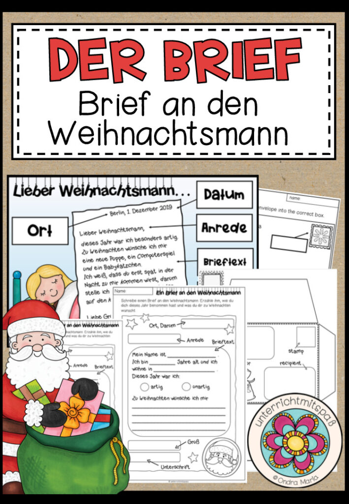 Einen Brief an den Weihnachtsmann schreiben (Materialpaket)